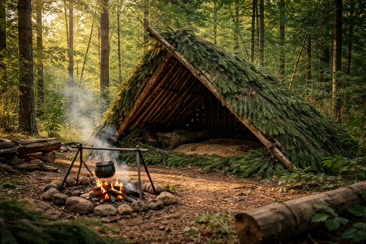 Comment bâtir un abri bushcraft en harmonie avec la nature